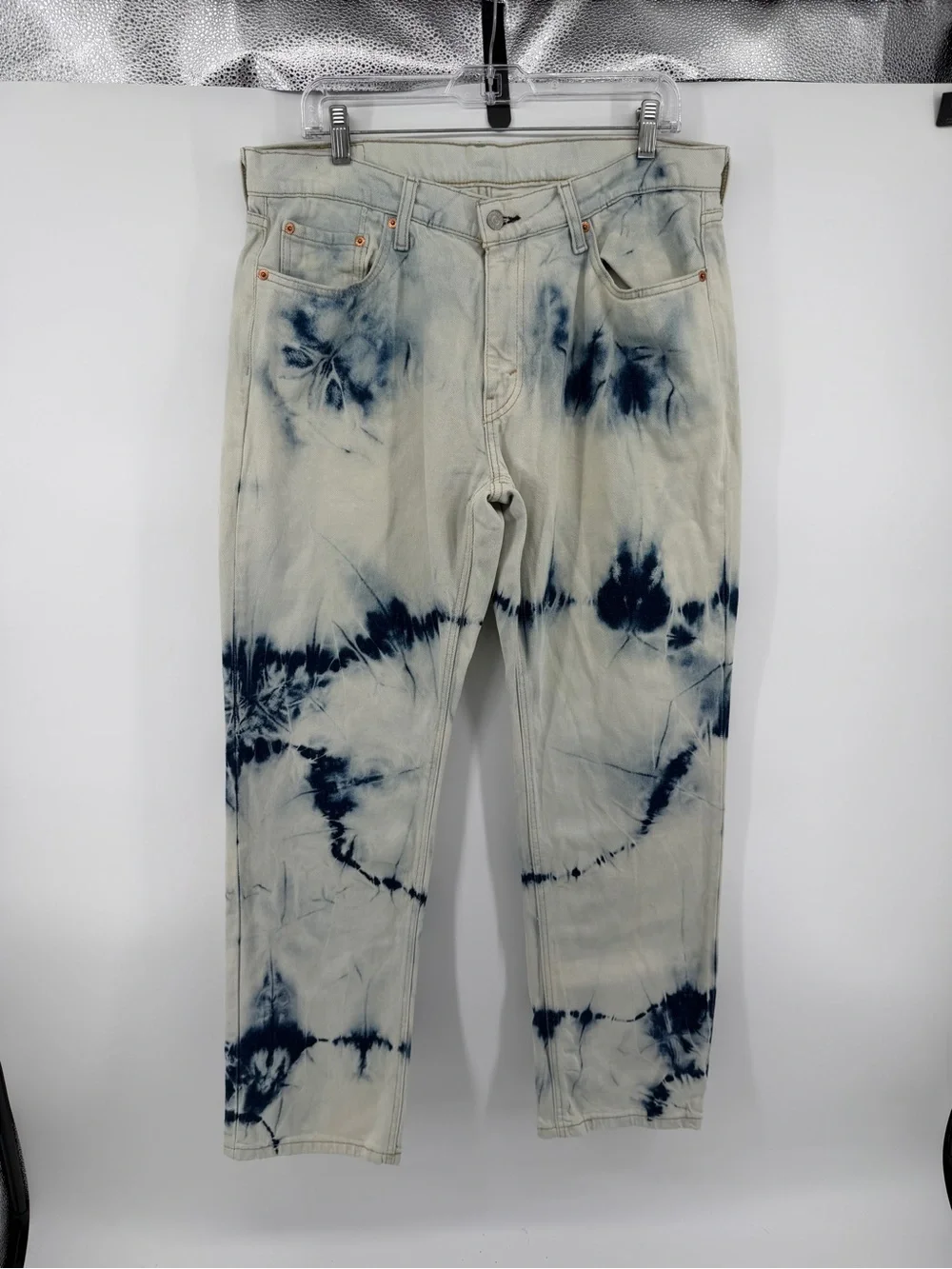 Levi’s 541 Athletic Fit Taper Tie Dye Blue White Jeans Streetwear Grunge Sz32/32